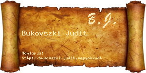 Bukovszki Judit névjegykártya